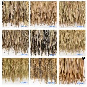 Artificial thatch Villa roof    Price: $2.3- $2.5.  Sales: 3000000 square meter ，  First order sample free of charge   AT-001