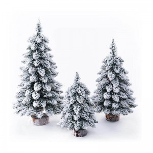 Mini albero di Natale da tavolo con decorazioni di neve