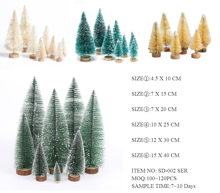 Mini Sisal Snow Frost Brush Trees